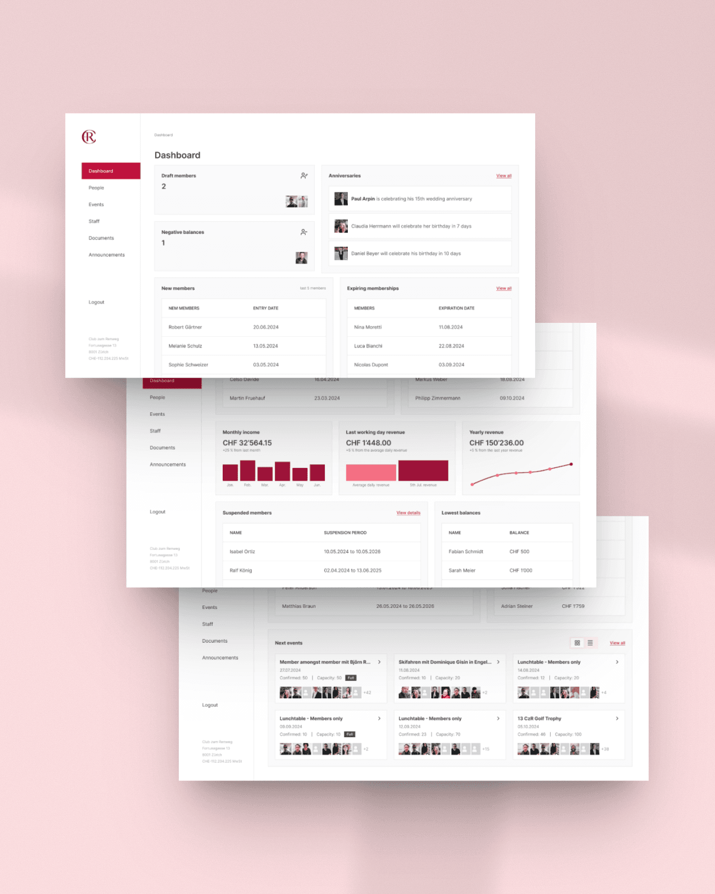 The digital platform for an exclusive Zurich private club 1