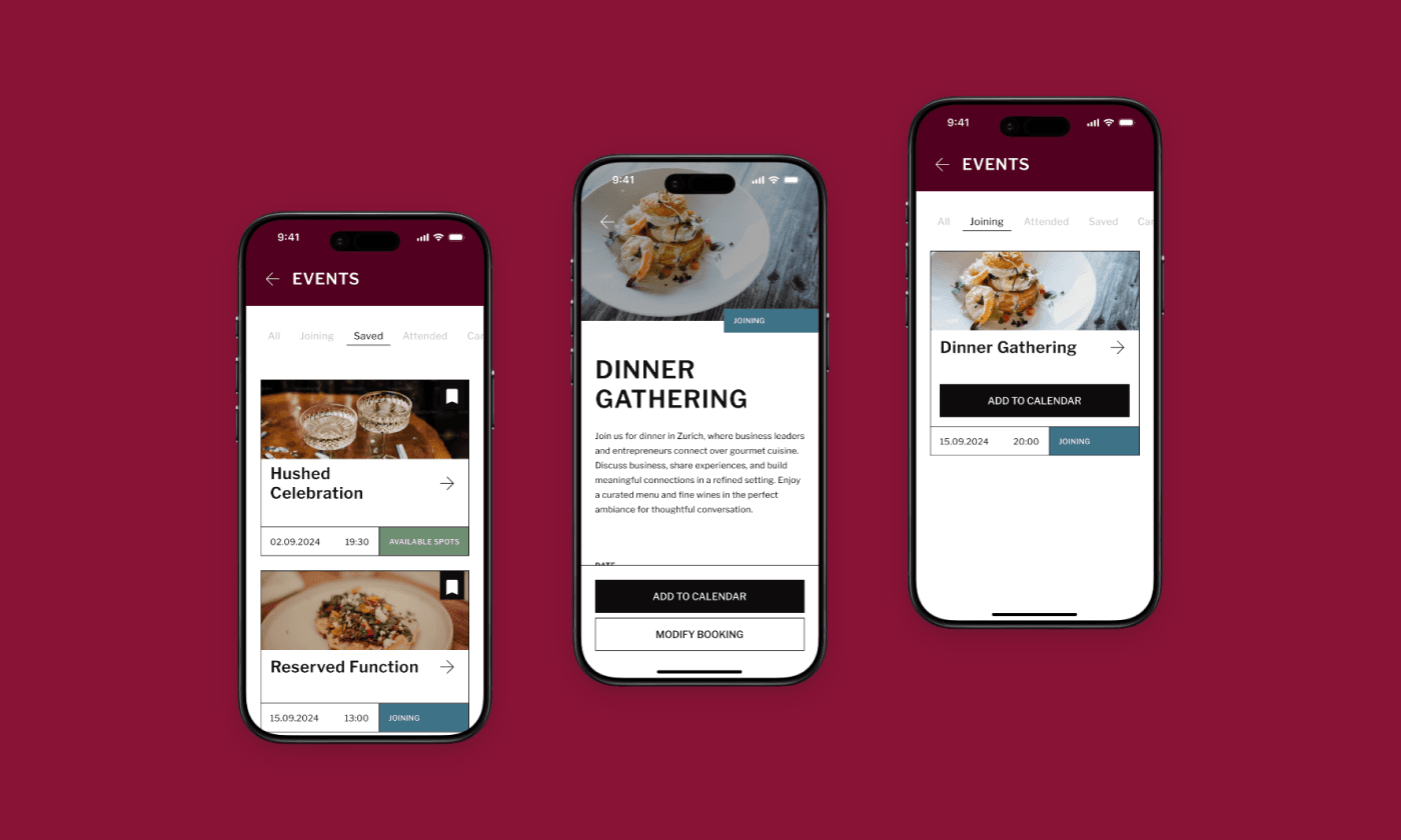 The digital platform for an exclusive Zurich private club