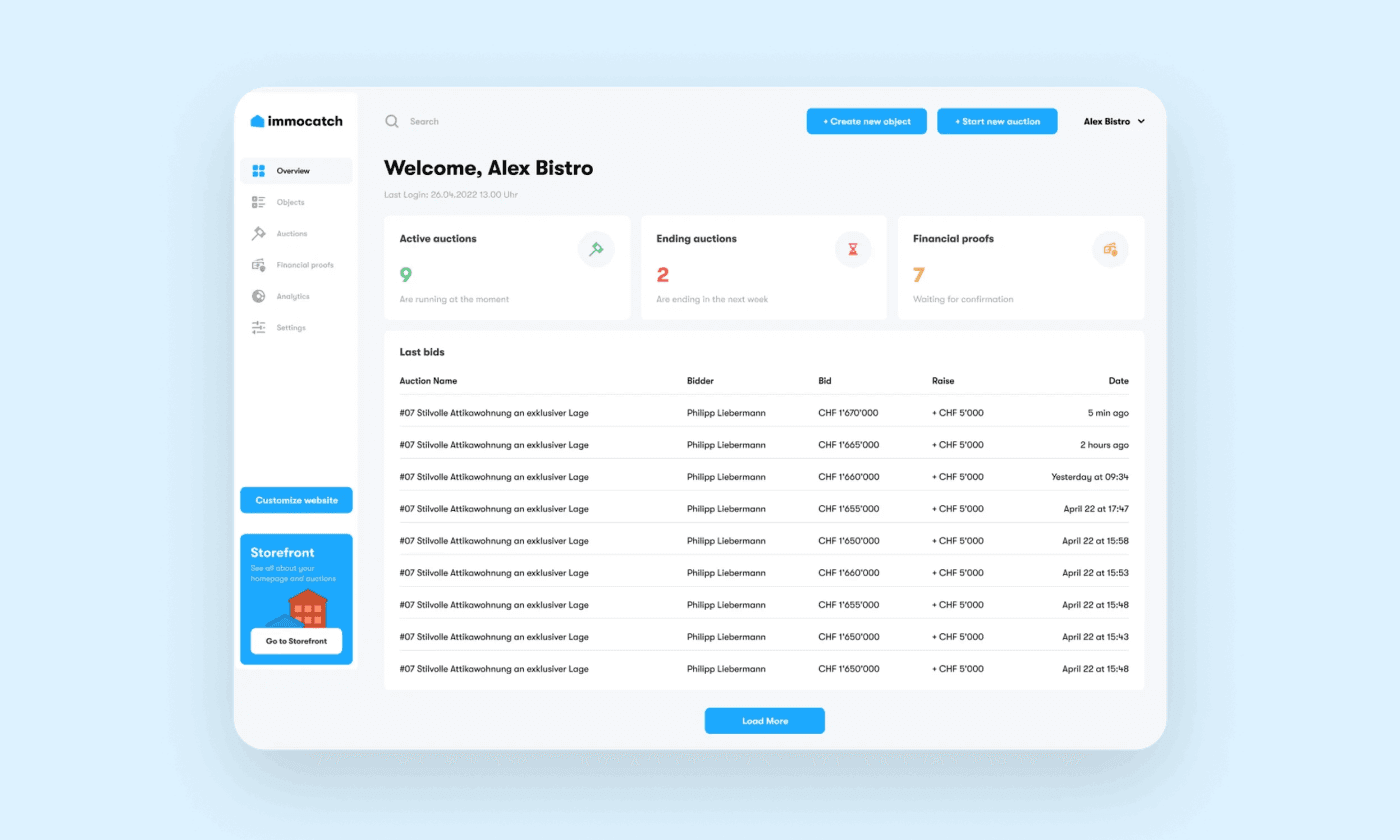 Auction real estate online with Immocatch